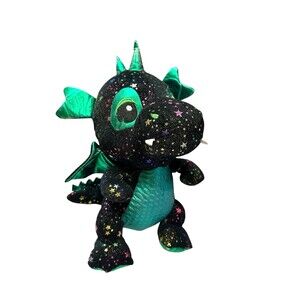 big head sparkly stars galaxy stuffed animal plush dragon toy factory